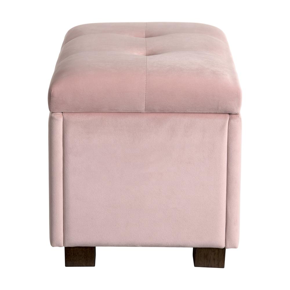 CorLiving Velvet Ottoman with Storage Pink. Picture 4