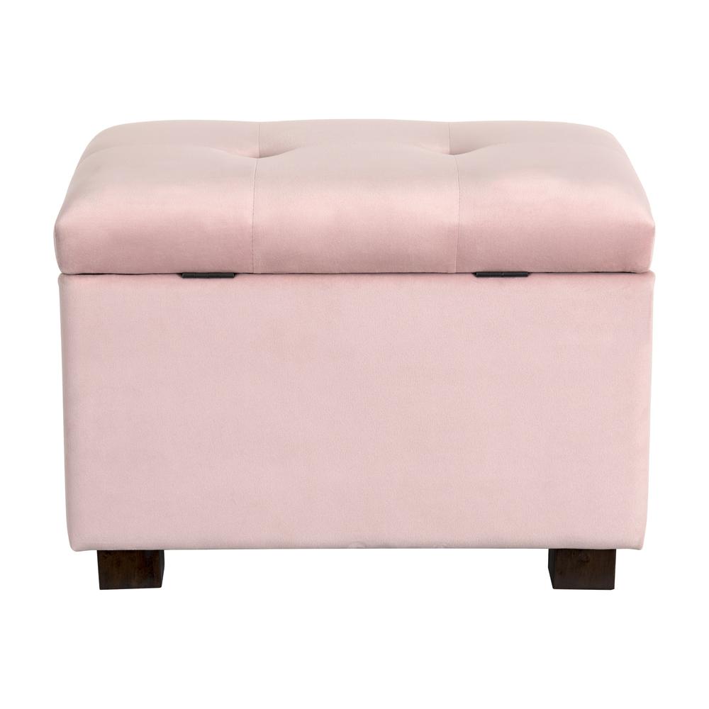 CorLiving Velvet Ottoman with Storage Pink. Picture 5