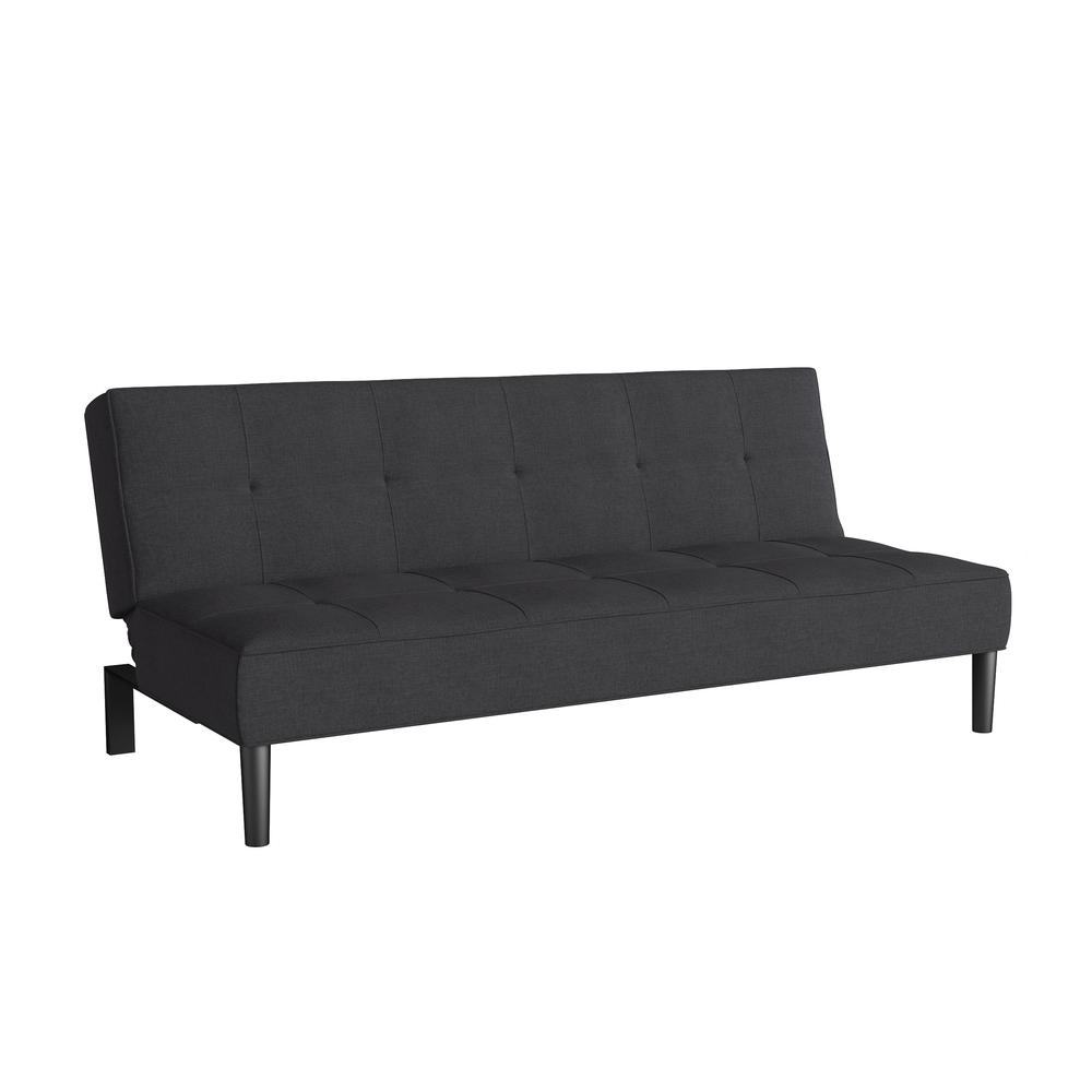 Convertible Futon Sofa Bed with Textured Dark Grey Mattress. The main picture.