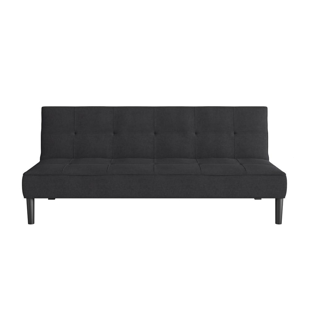 Convertible Futon Sofa Bed with Textured Dark Grey Mattress. Picture 4