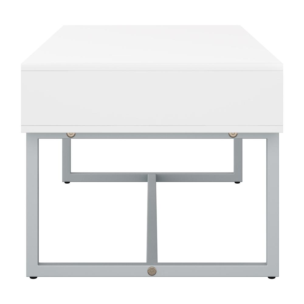 CorLiving Auston Single Drawer White Coffee Table. Picture 5