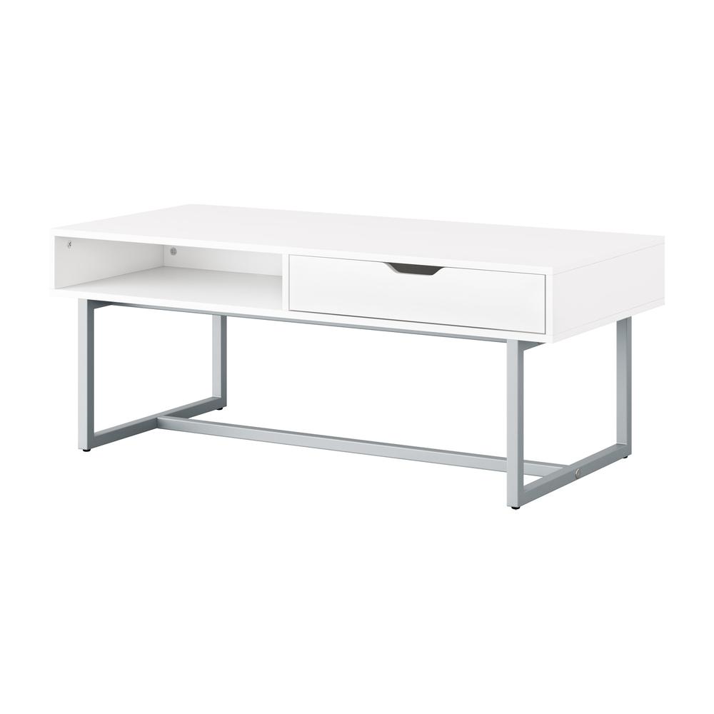 CorLiving Auston Single Drawer White Coffee Table. Picture 6