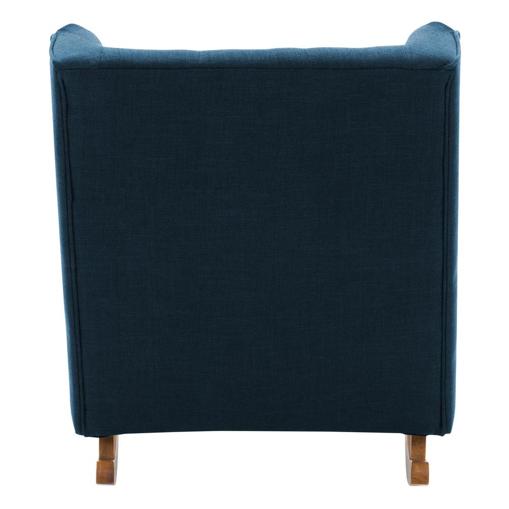 CorLiving Boston Navy Blue Tufted Fabric Rocking Chair. Picture 4