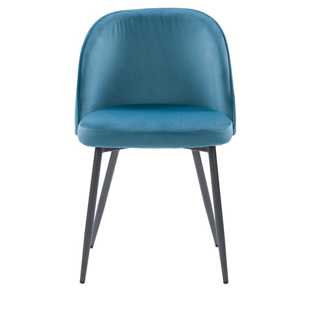 CorLiving Ayla Velvet Upholstered Side Chair in Blue. Picture 5