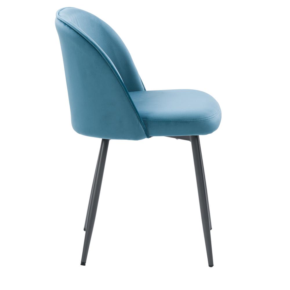 CorLiving Ayla Velvet Upholstered Side Chair in Blue. Picture 6