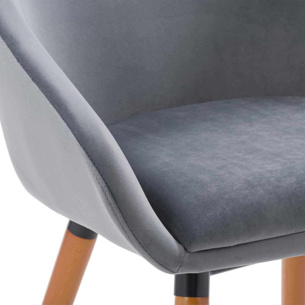 CorLiving Ayla Velvet Side Chair in Grey. Picture 11