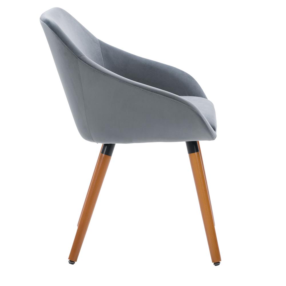 CorLiving Ayla Velvet Side Chair in Grey. Picture 6