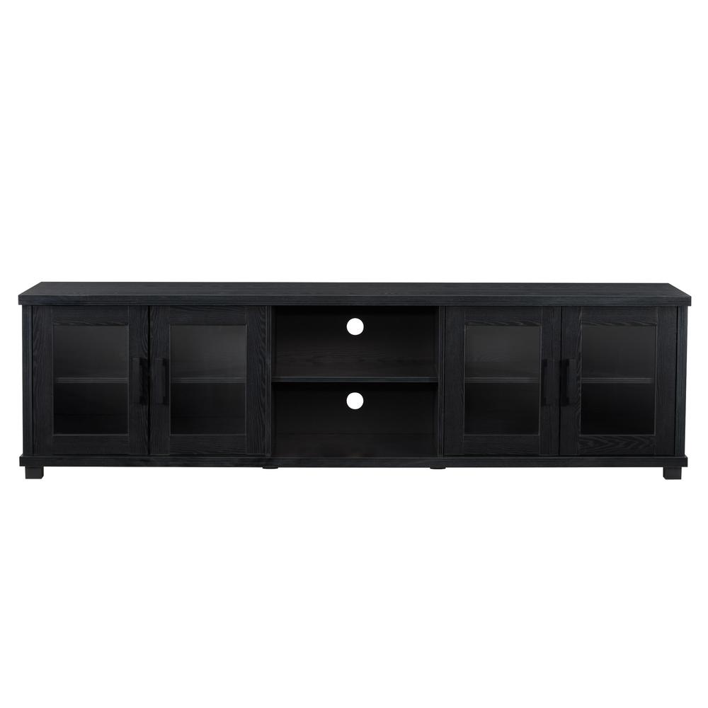 LFF-100-B Fremont TV Bench with Glass Cabinets for TVs up to 90". Picture 1