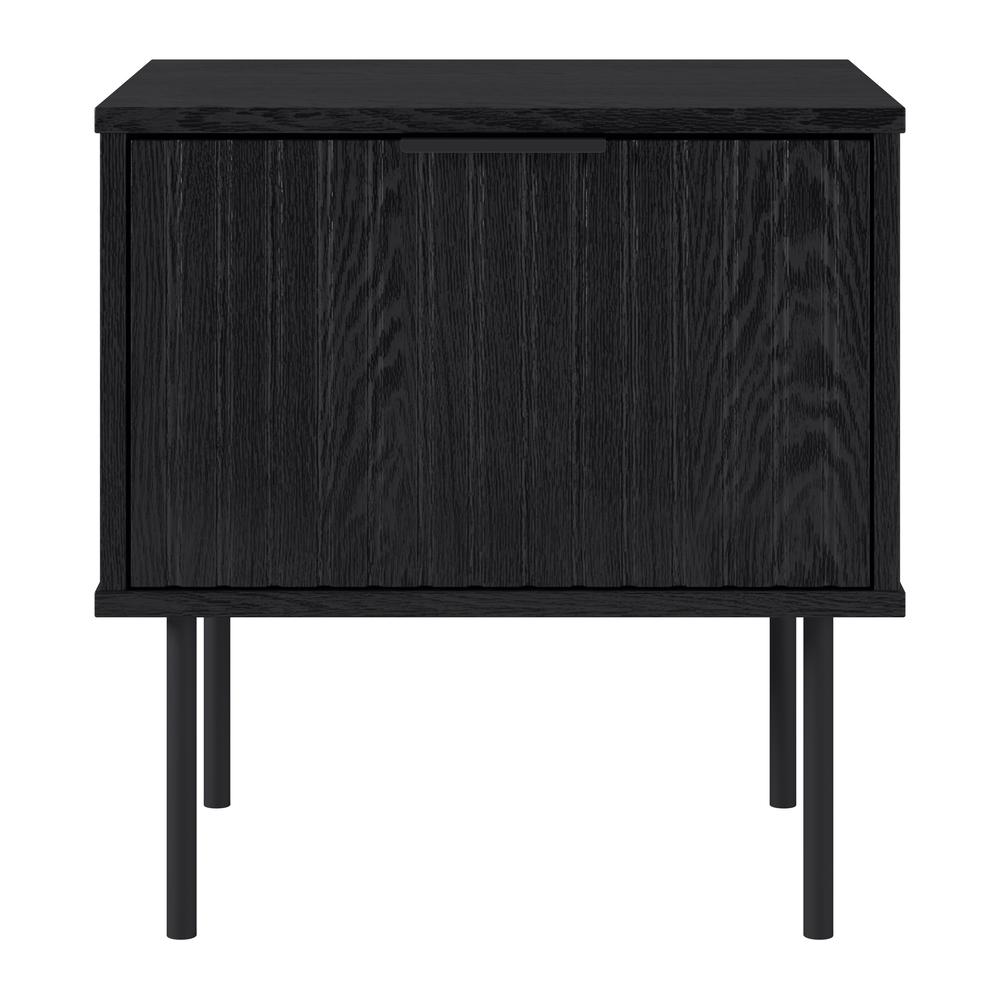 Lysander Black Fluted Side Table. Picture 1