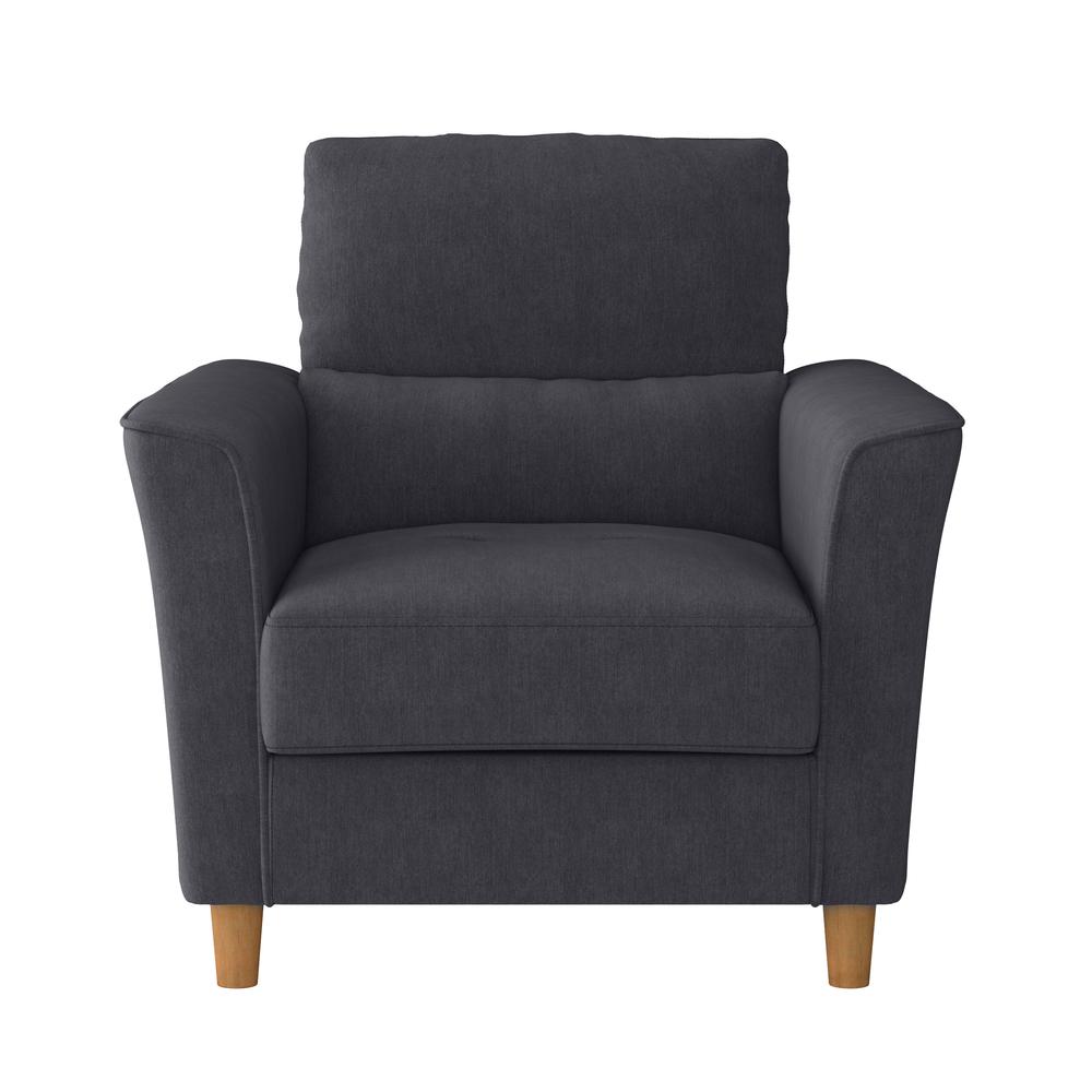 CorLiving Georgia Dark Grey Upholstered Accent Chair. Picture 1