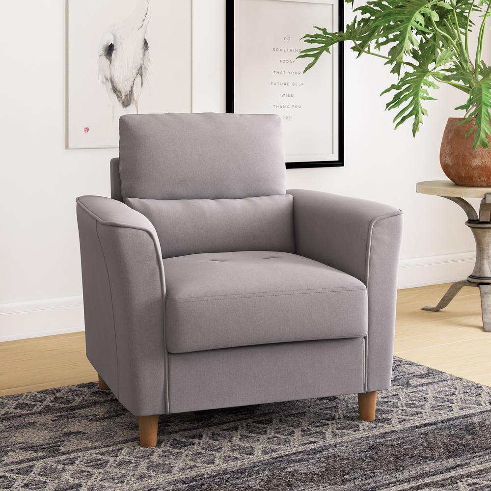 CorLiving Georgia Light Grey Upholstered Accent Chair. Picture 2