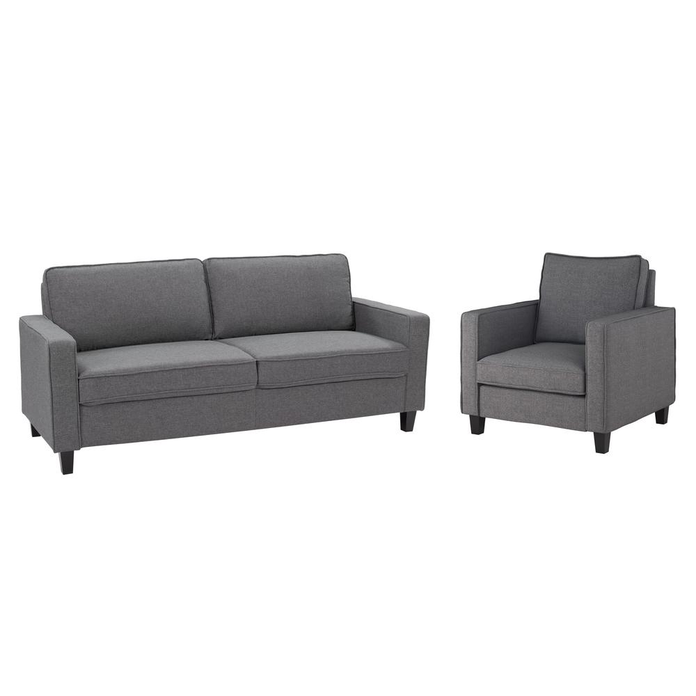 CorLiving Georgia Grey Fabric Three Seater Sofa and Chair Set - 2pcs. The main picture.