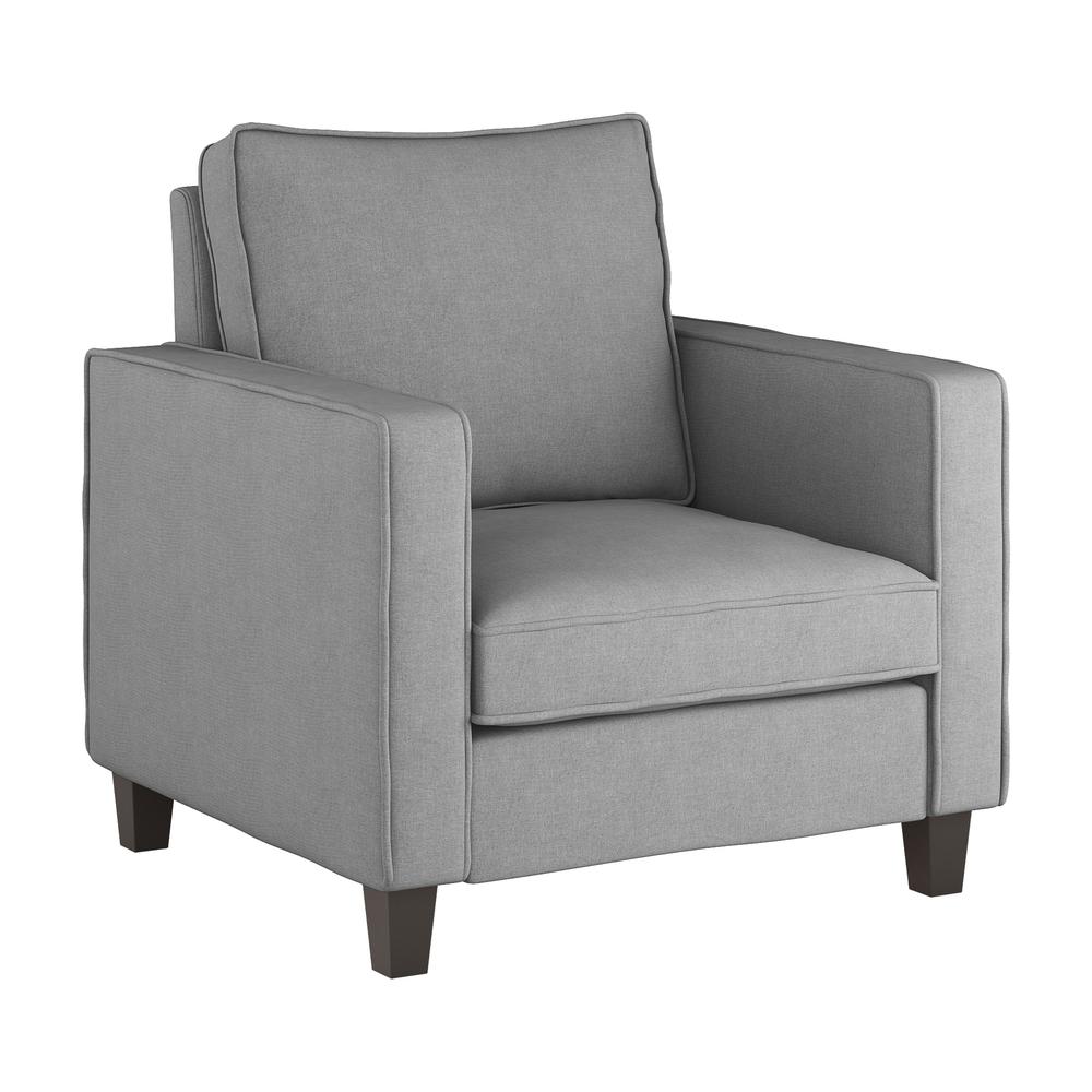 CorLiving Georgia Light Grey Polyester Accent Chair. Picture 2