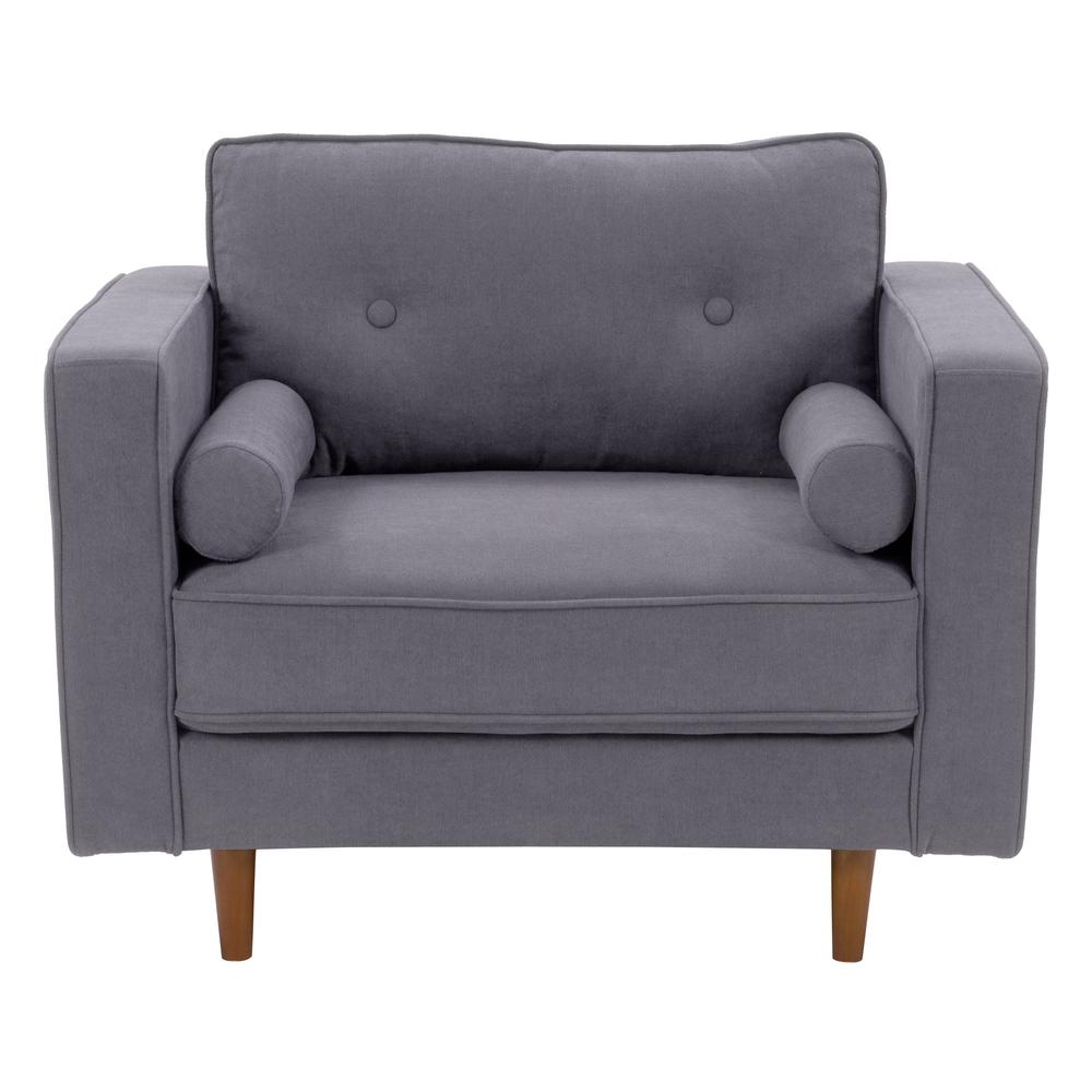 CorLiving Mulberry Fabric Upholstered Modern Accent Chair, Grey. Picture 1
