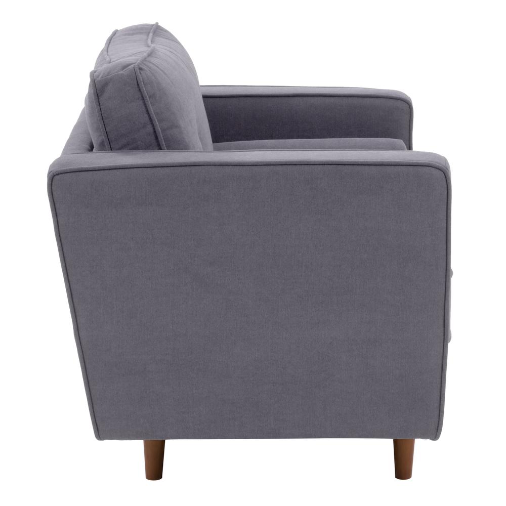 CorLiving Mulberry Fabric Upholstered Modern Accent Chair, Grey. Picture 4