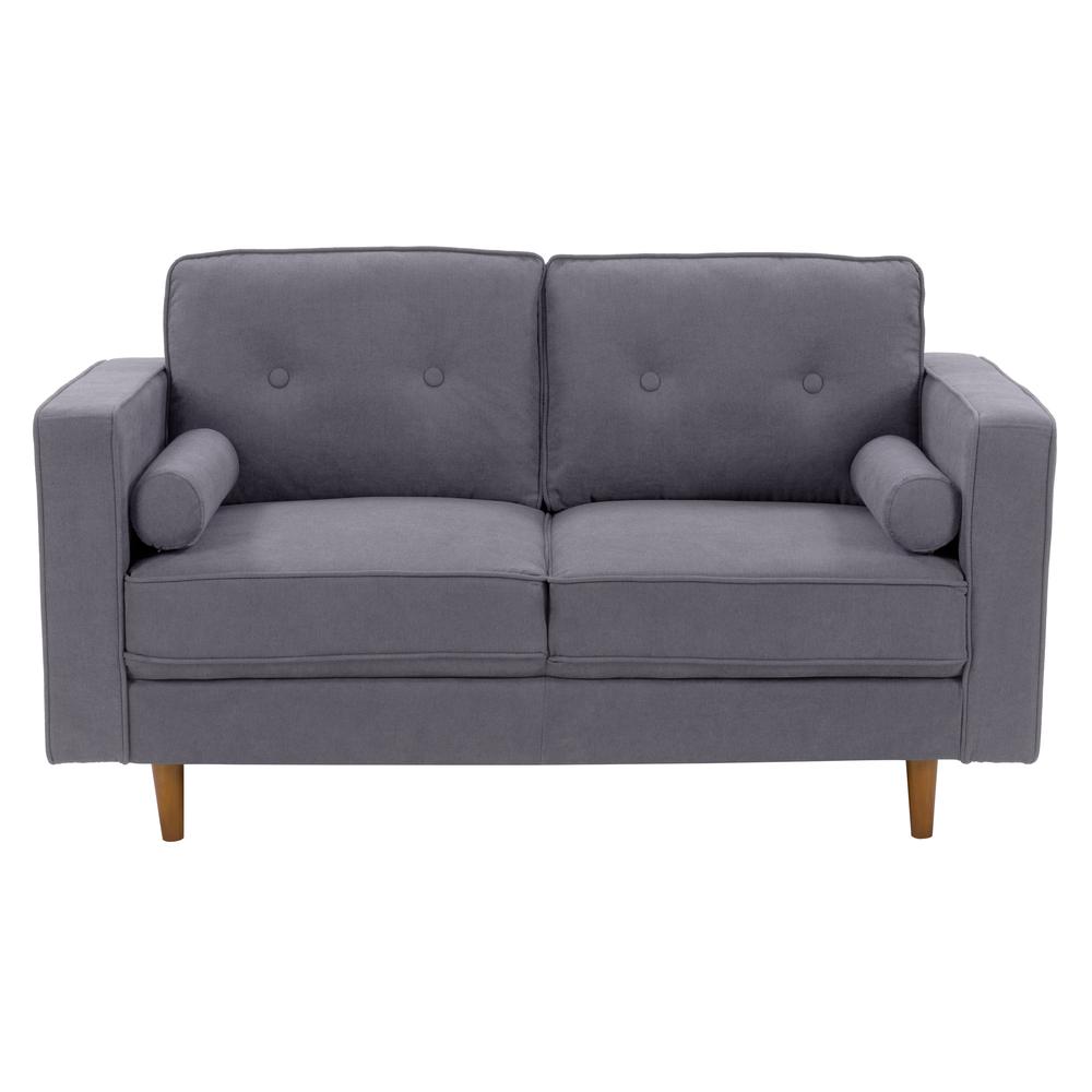 CorLiving Mulberry Fabric Upholstered Modern Loveseat, Grey. Picture 1