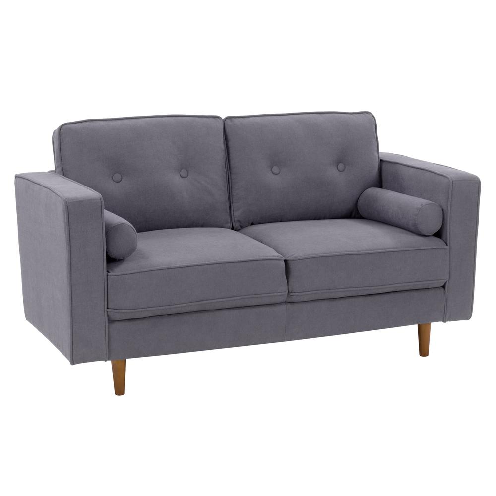 CorLiving Mulberry Fabric Upholstered Modern Loveseat, Grey. Picture 3