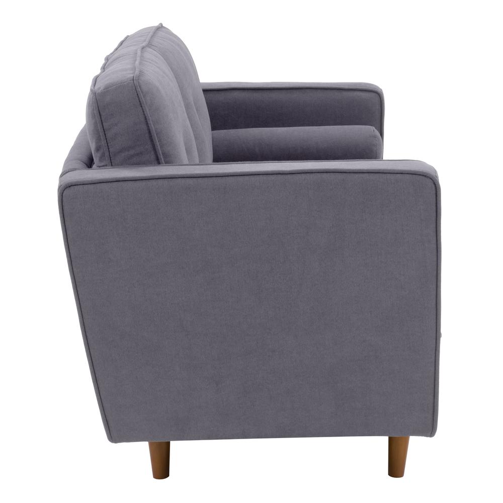 CorLiving Mulberry Fabric Upholstered Modern Loveseat, Grey. Picture 4