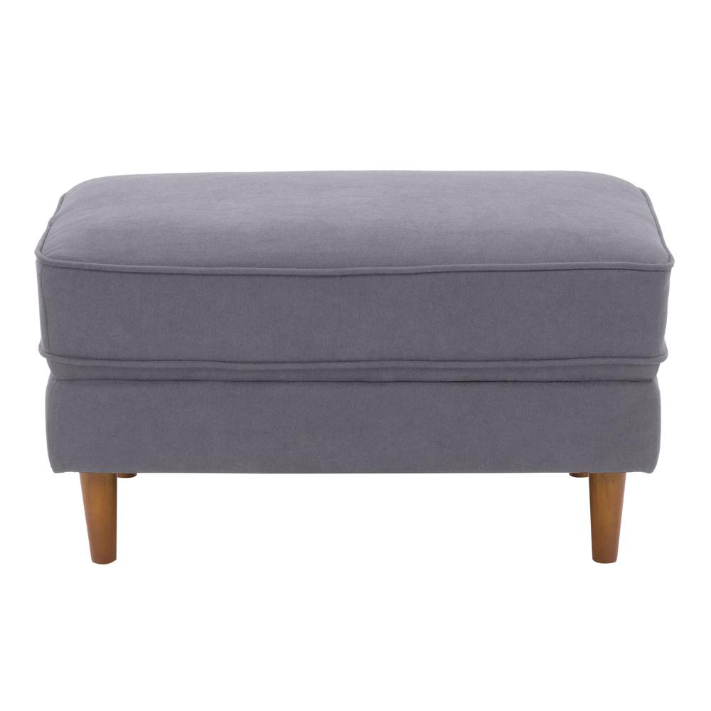 CorLiving Mulberry Fabric Upholstered Modern Ottoman, Grey. Picture 1