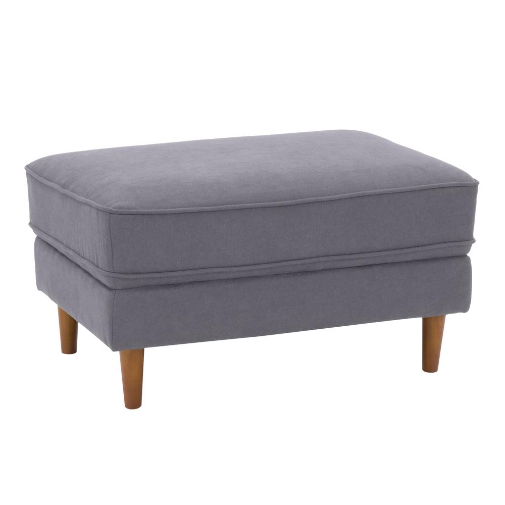 CorLiving Mulberry Fabric Upholstered Modern Ottoman, Grey. Picture 3