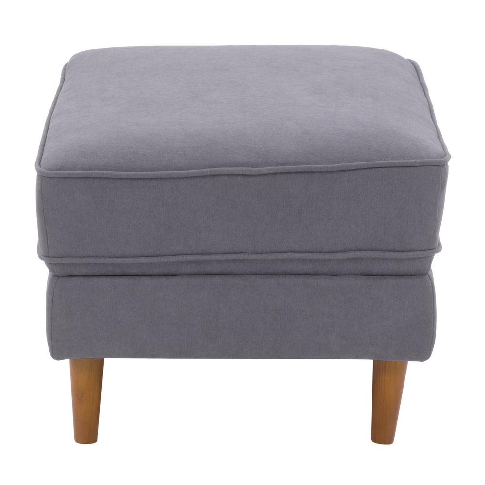 CorLiving Mulberry Fabric Upholstered Modern Ottoman, Grey. Picture 4