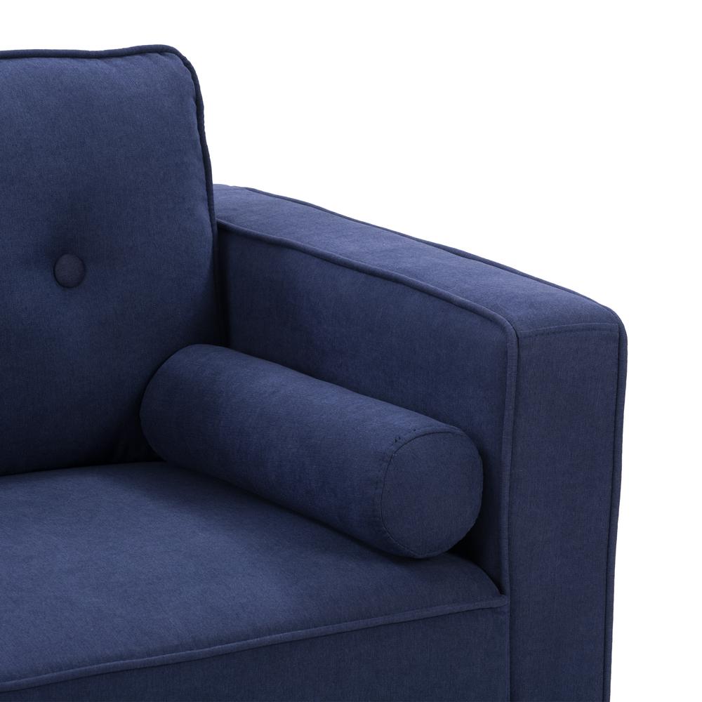 CorLiving Mulberry Fabric Upholstered Modern Accent Chair, Navy Blue. Picture 8