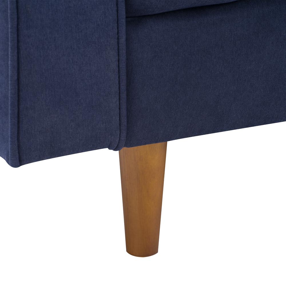 CorLiving Mulberry Fabric Upholstered Modern Accent Chair, Navy Blue. Picture 9