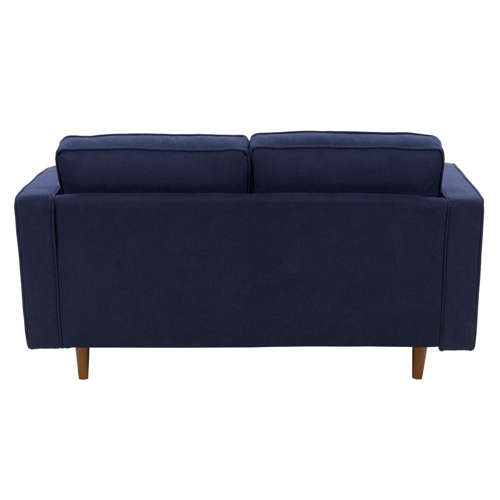 CorLiving Mulberry Fabric Upholstered Modern Loveseat, Navy Blue. Picture 5