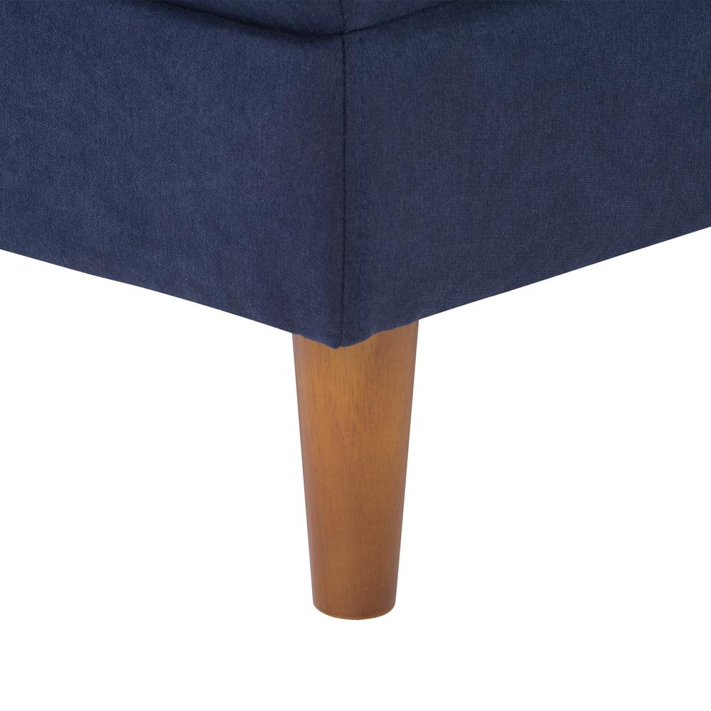 CorLiving Mulberry Fabric Upholstered Modern Ottoman, Navy Blue. Picture 8