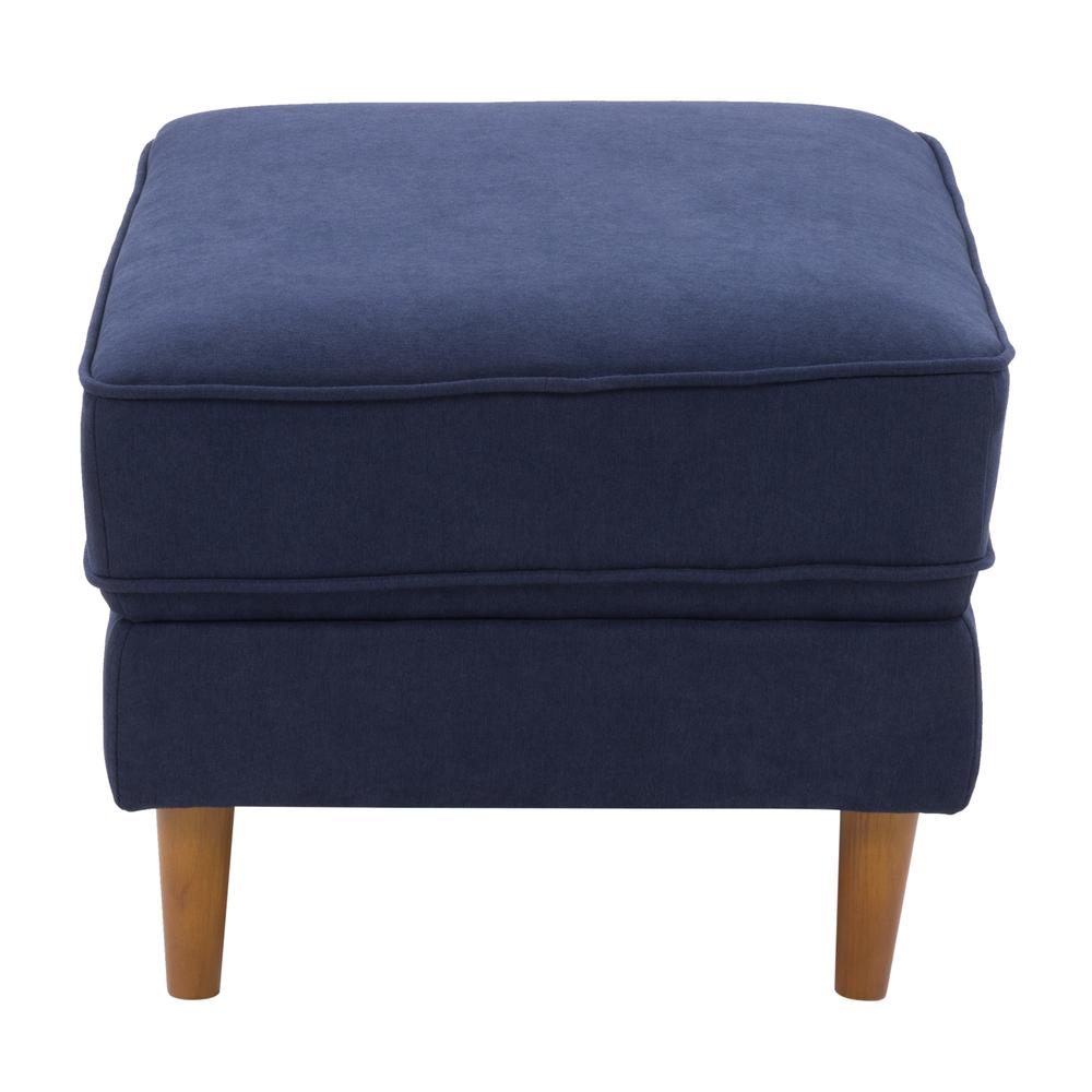 CorLiving Mulberry Fabric Upholstered Modern Ottoman, Navy Blue. Picture 4