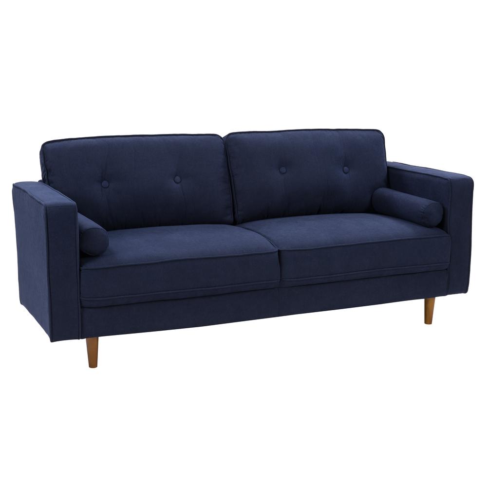 CorLiving Mulberry Fabric Upholstered Modern Sofa, Navy Blue. Picture 3