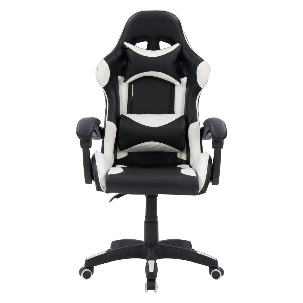 CorLiving Ravagers Gaming Chair in Black and White. The main picture.