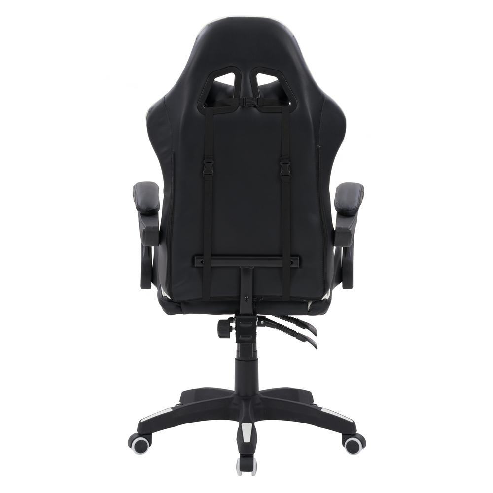 CorLiving Ravagers Gaming Chair in Black and White. Picture 6