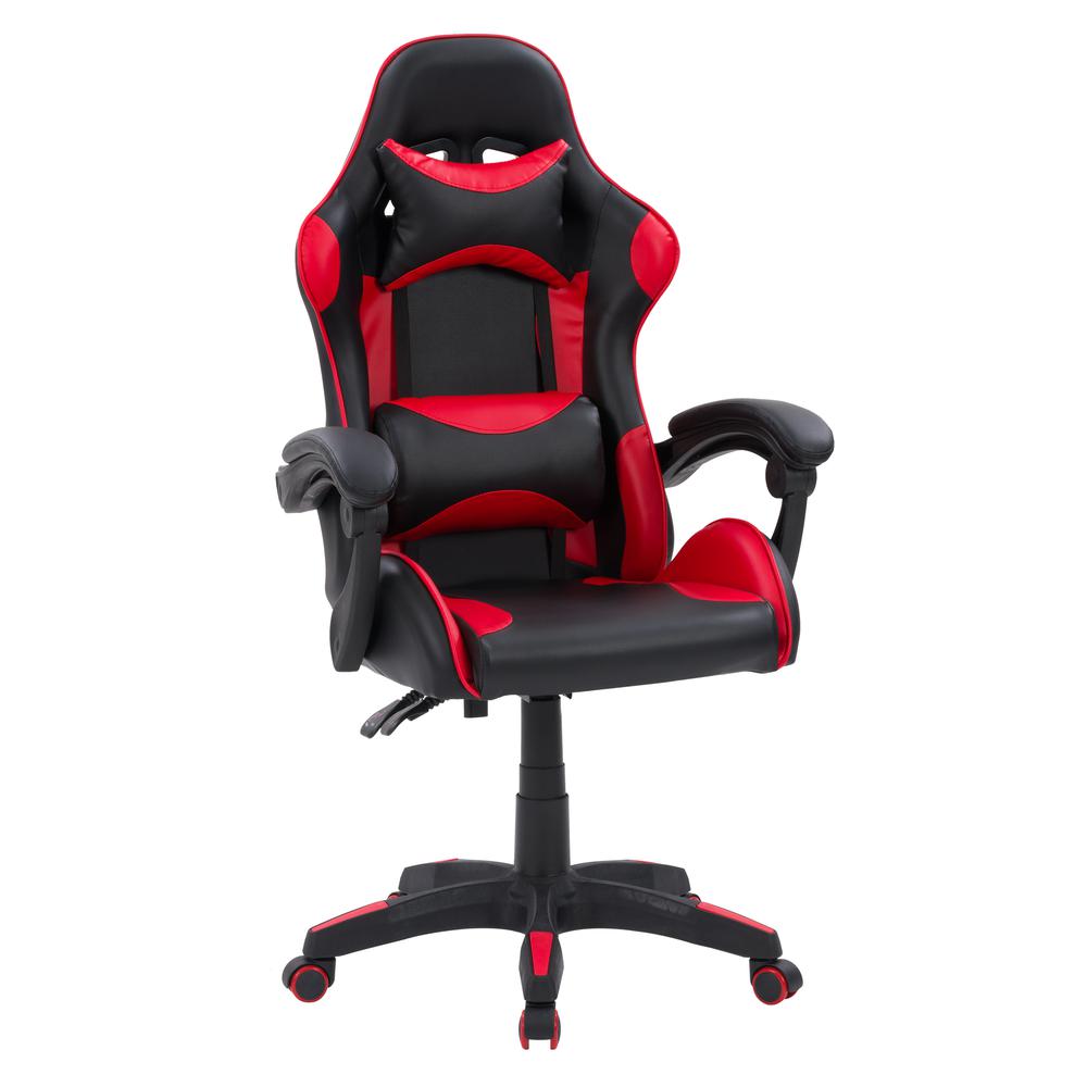 CorLiving Ravagers Gaming Chair in Black and Red. Picture 3
