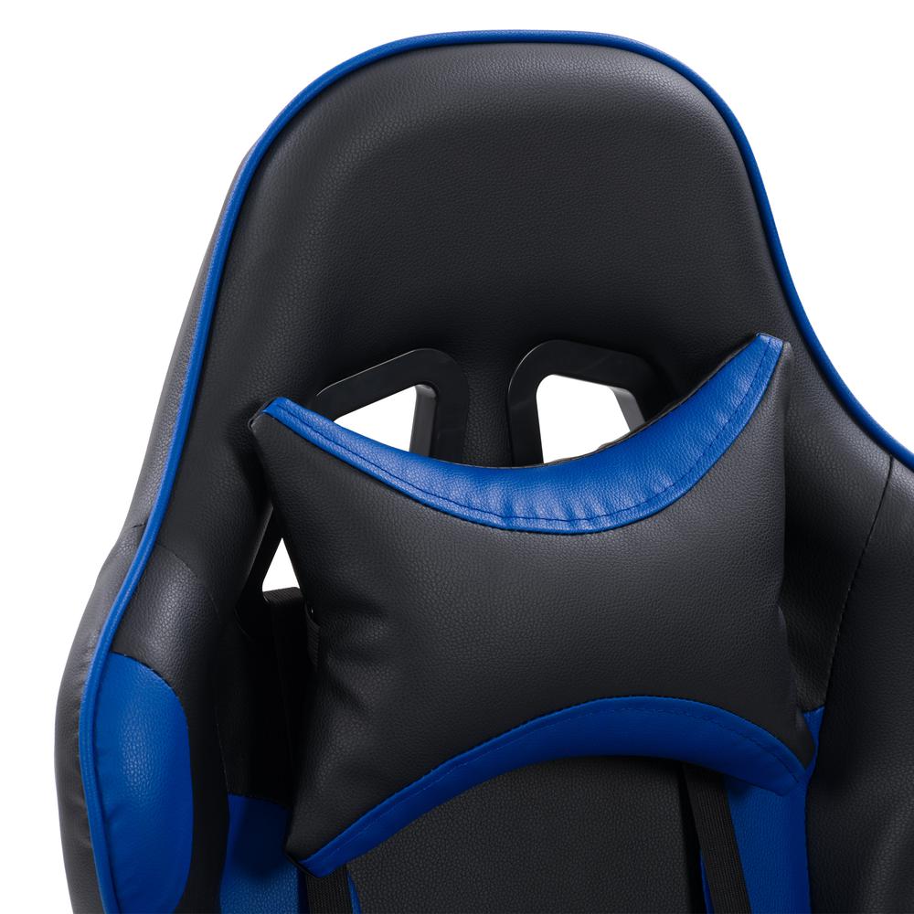 CorLiving Ravagers Gaming Chair in Black and Blue. Picture 9