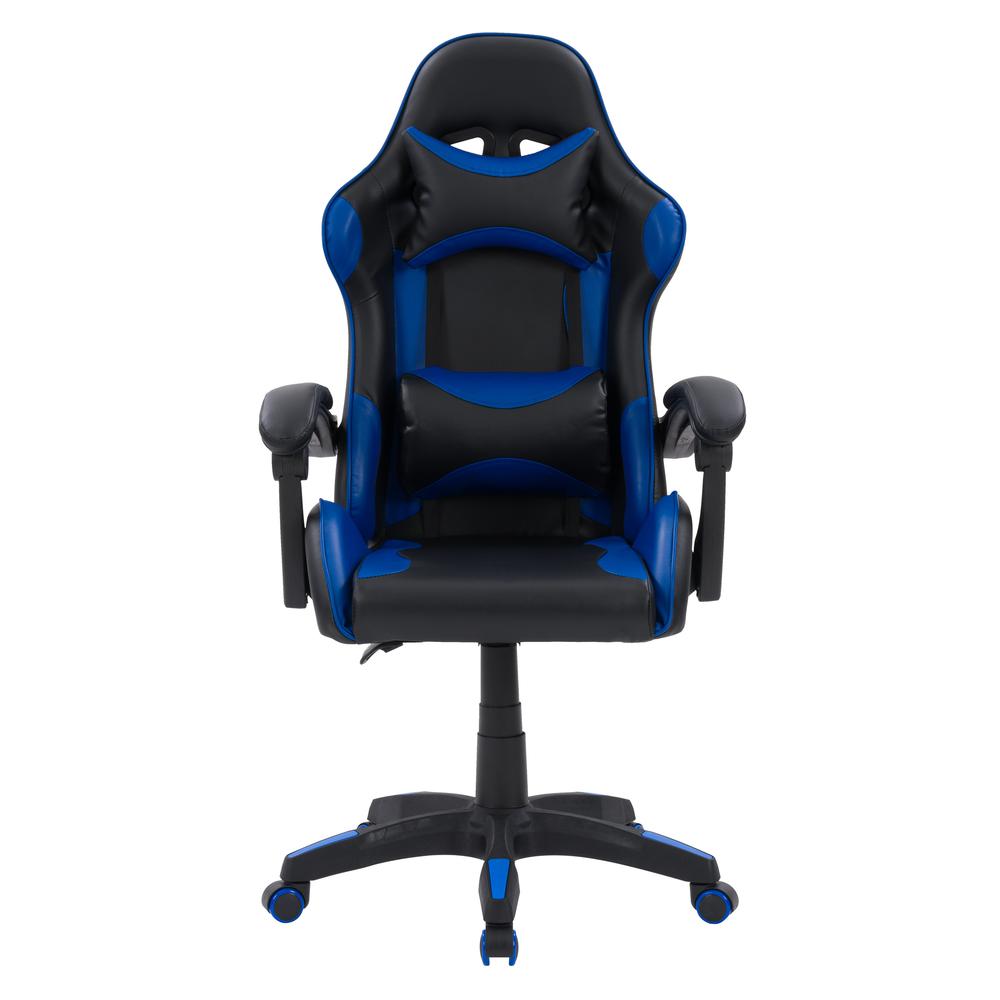 CorLiving Ravagers Gaming Chair in Black and Blue. Picture 1
