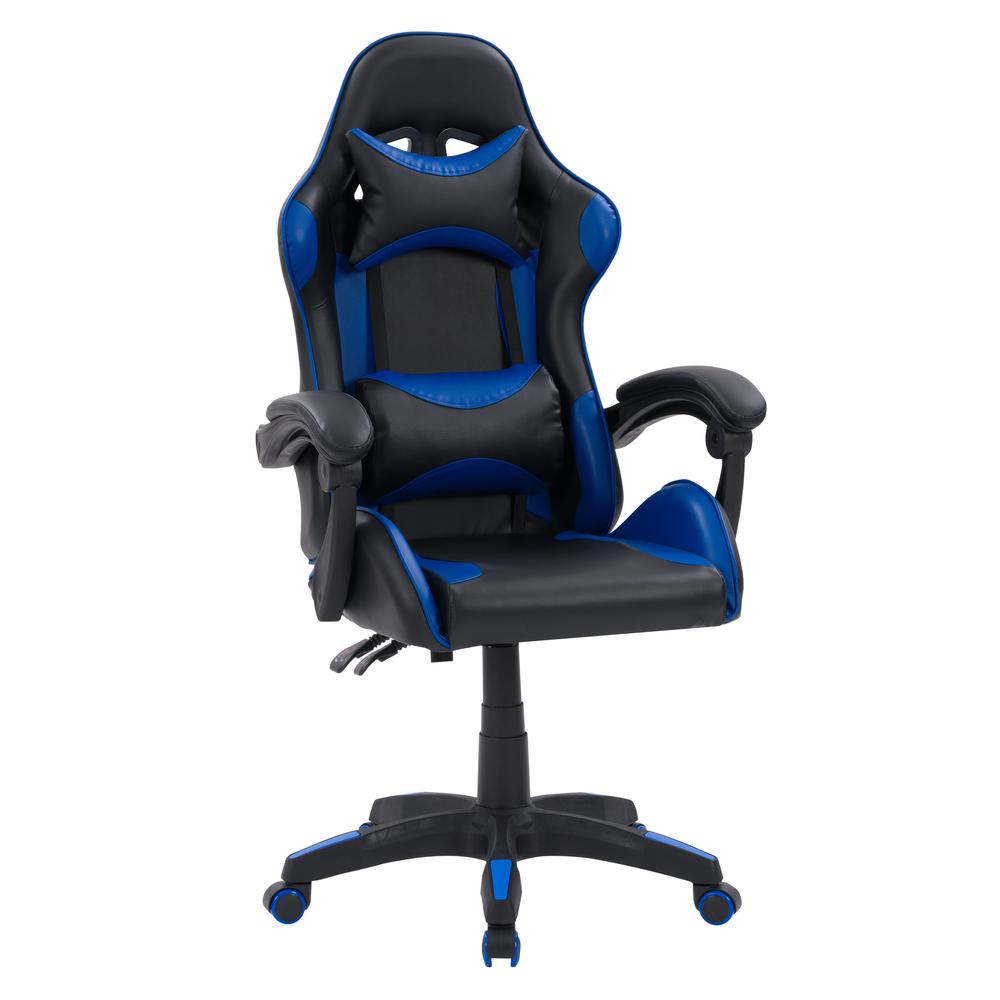 CorLiving Ravagers Gaming Chair in Black and Blue. Picture 3