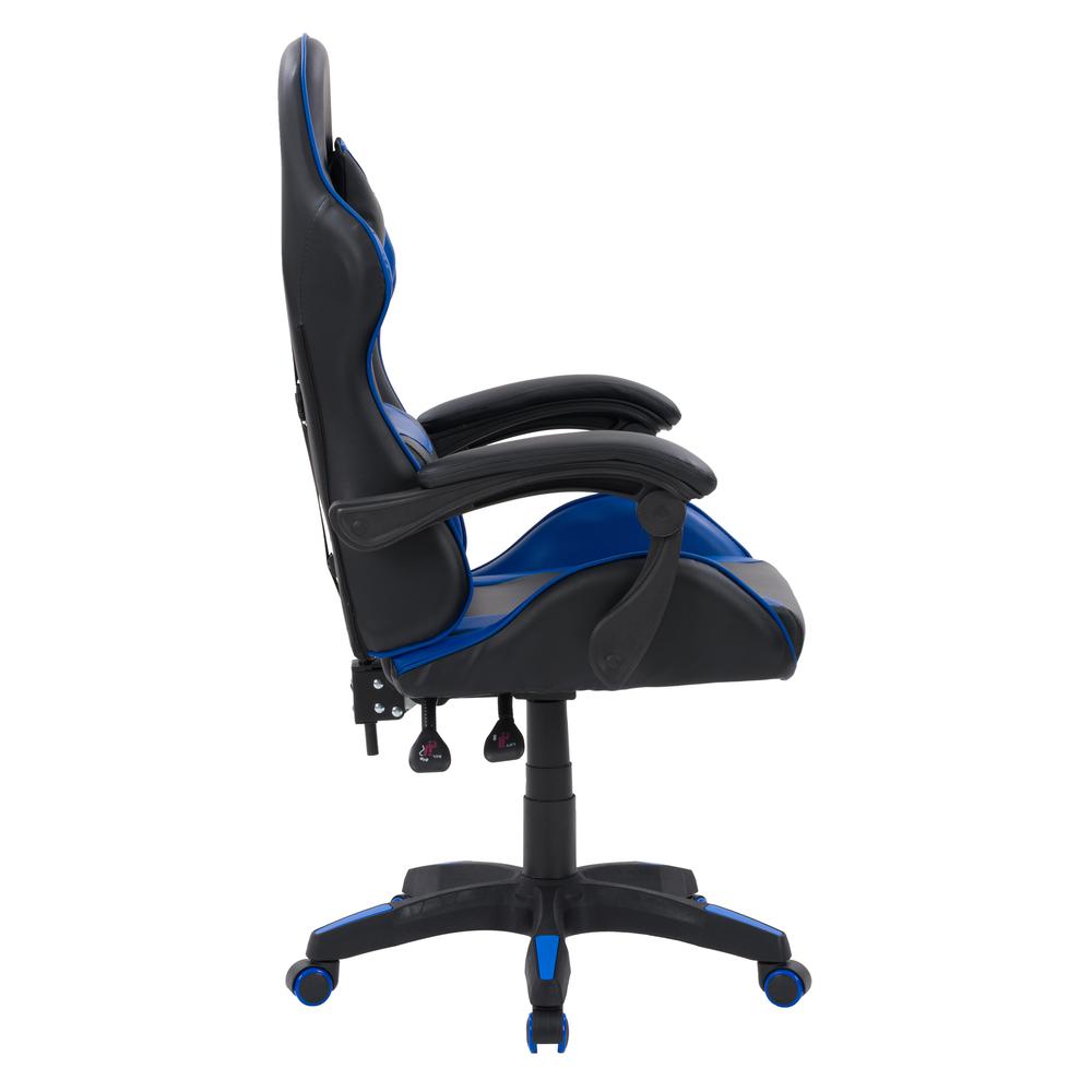 CorLiving Ravagers Gaming Chair in Black and Blue. Picture 5