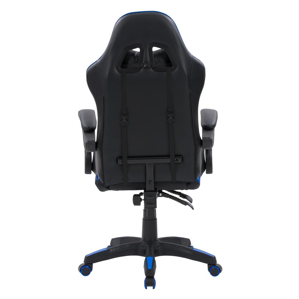 CorLiving Ravagers Gaming Chair in Black and Blue. Picture 6