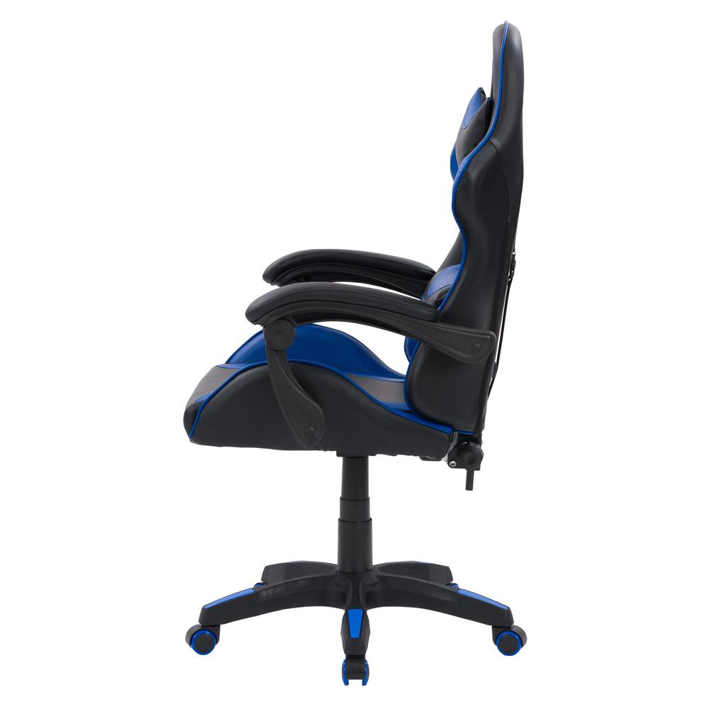 CorLiving Ravagers Gaming Chair in Black and Blue. Picture 7