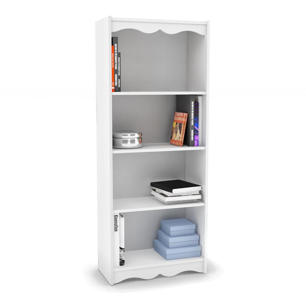 Hawthorn 60" Tall Bookcase in Frost White. Picture 4