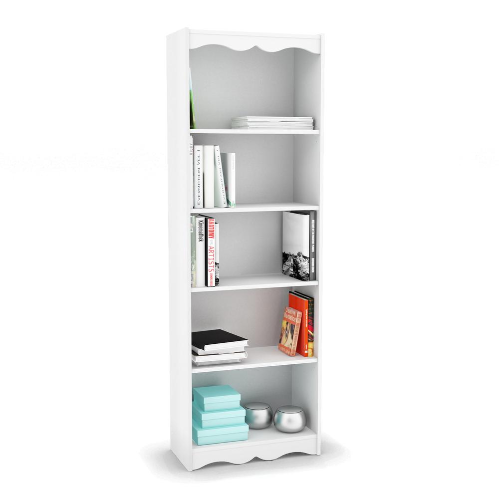 Hawthorn 72" Tall Bookcase in Frost White. Picture 4