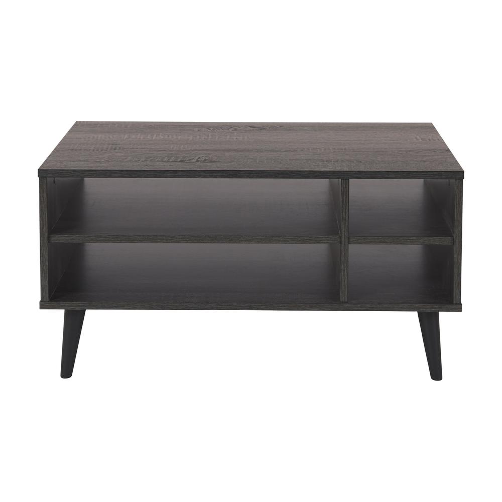 CorLiving Rectangle Coffee Table with Storage Dark Grey. Picture 1