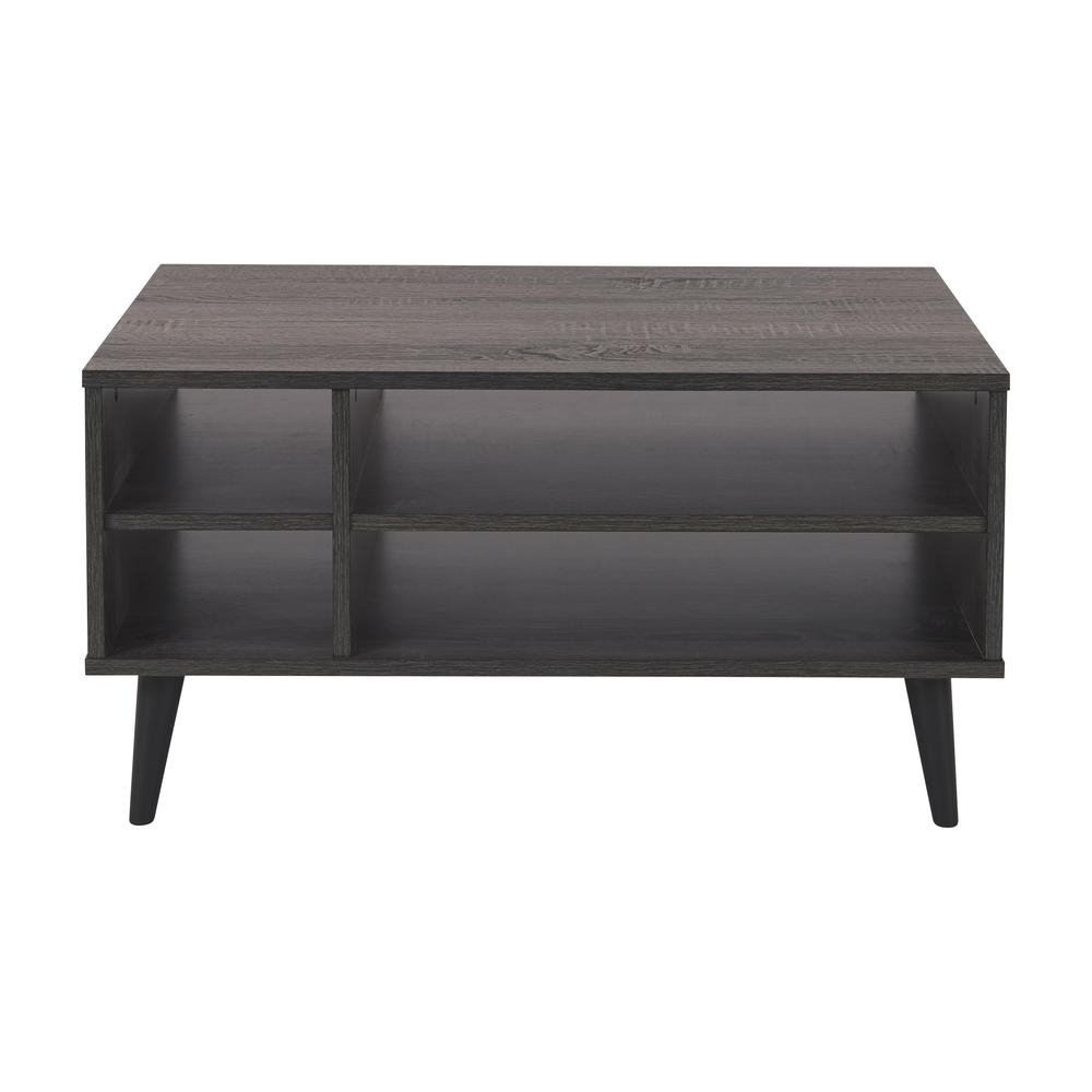 CorLiving Rectangle Coffee Table with Storage Dark Grey. Picture 4