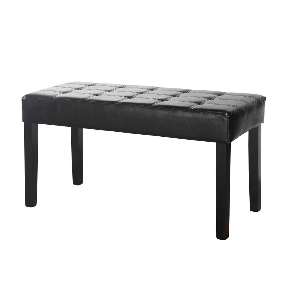 California 24 Panel Bench in Black Leatherette. Picture 2