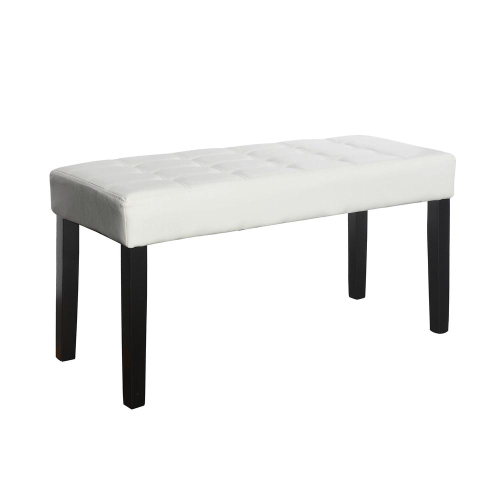 California 24 Panel Bench in White Leatherette. Picture 1