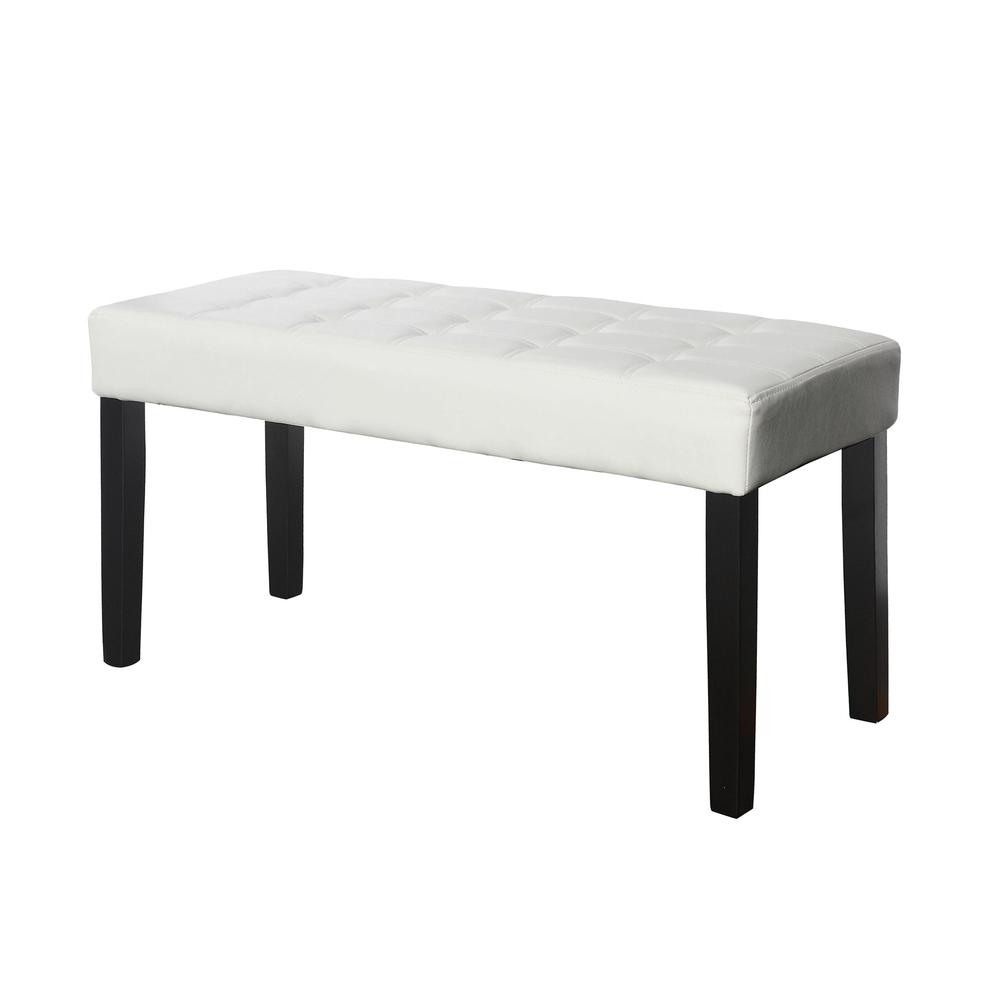 California 24 Panel Bench in White Leatherette. Picture 2