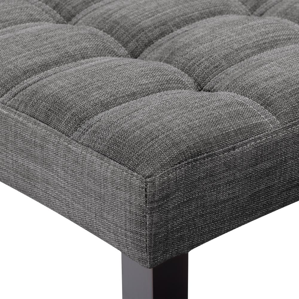 CorLiving California Fabric Tufted Bench, Dark Grey. Picture 7