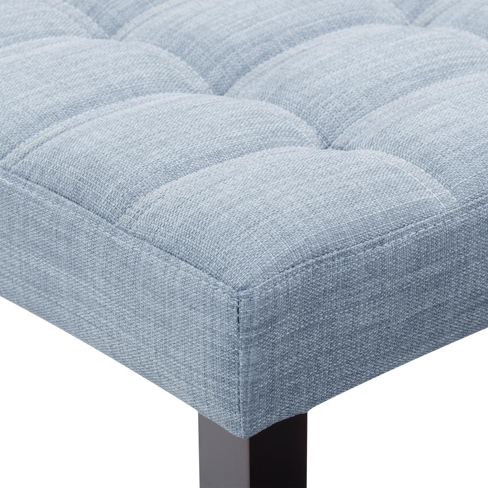 CorLiving California Fabric Tufted  Bench, Light Blue. Picture 7