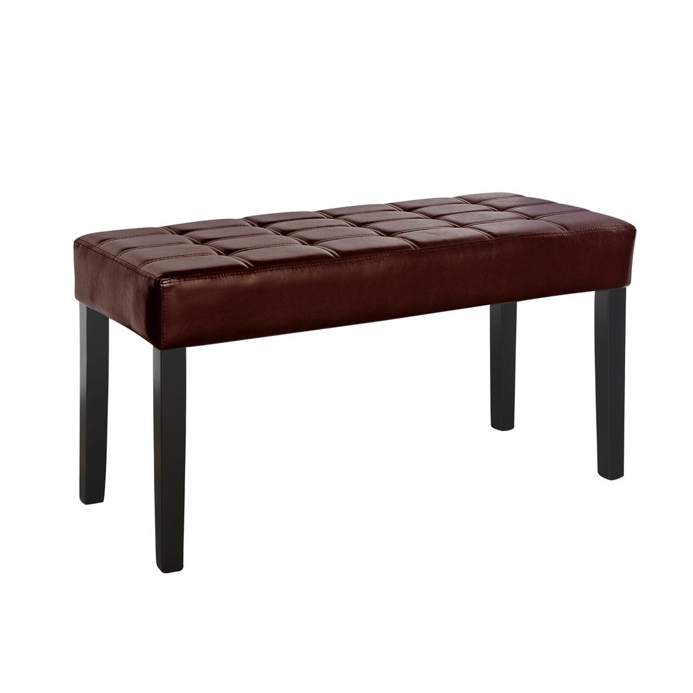 California 24 Panel Bench in Brown Leatherette. Picture 1